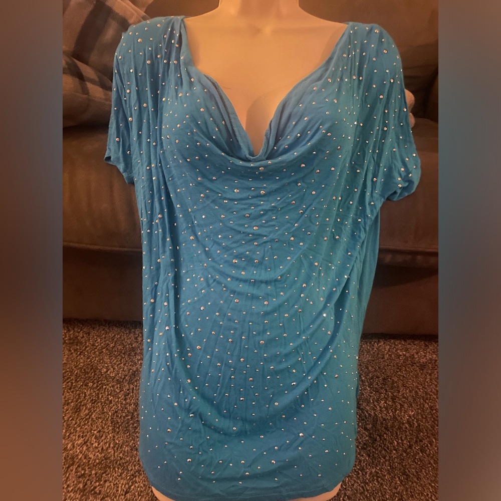Size Medium Laura Ashley Blue Top